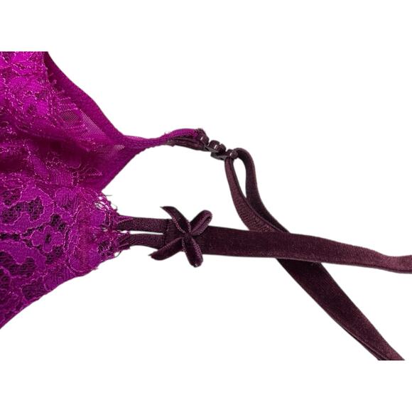 Victoria's Secret Magenta Lace Bra & Natori Brown Mesh & Lace Bra Size 34C - Picture 4 of 13